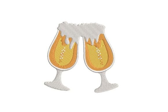Cheers Toasting Craft Beer Glasses Embroidery