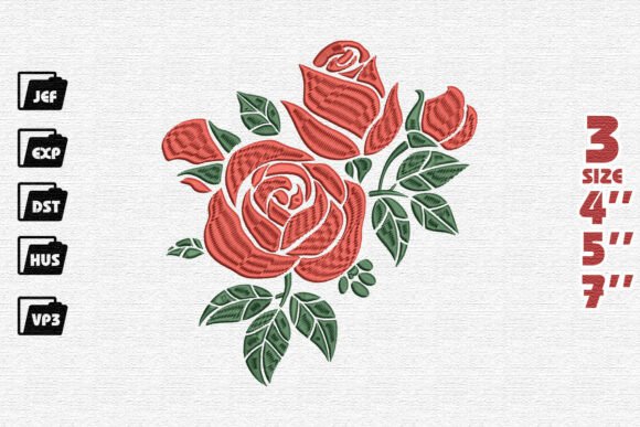 Classic Floral Embroidery Pattern for Boutique Apparel