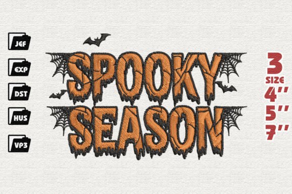 Creepy Spooky Season Halloween Embroidery Design