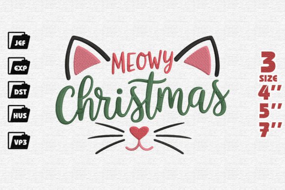 Cute Meowy Christmas Cat Embroidery Design Review