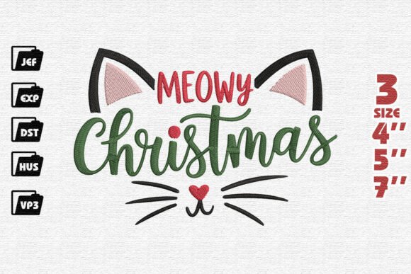 Cute Meowy Christmas Cat Embroidery Review