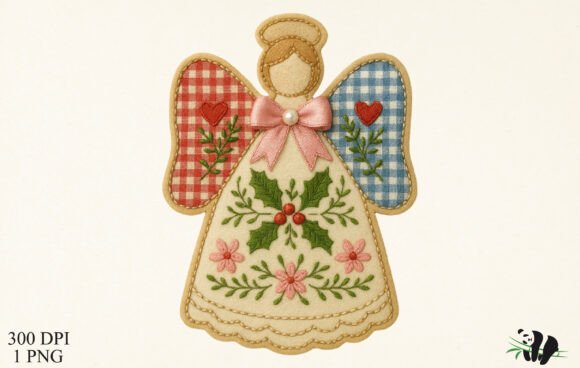 Faux Embroidery Patchwork Angel Ornament Review