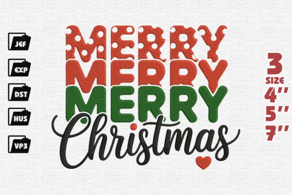 Festive Merry Merry Merry Christmas Embroidery Design Review