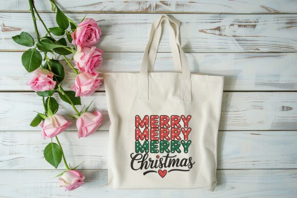 Festive Polka Dot Merry Merry Merry Christmas Embroidery Design
