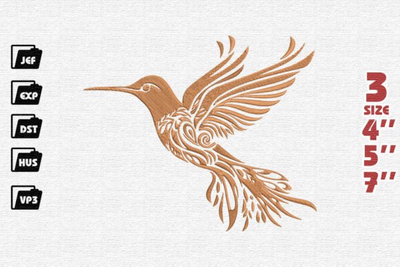 Golden Ornate Hummingbird Embroidery Design Review