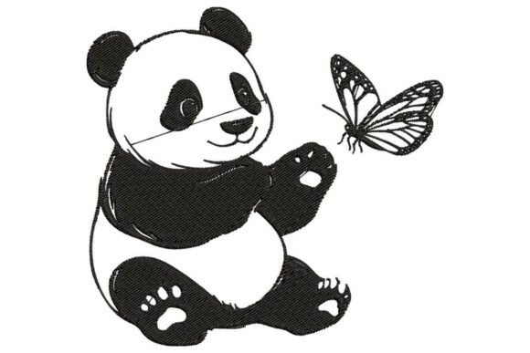 Happy Panda with Butterfly Embroidery Design Review