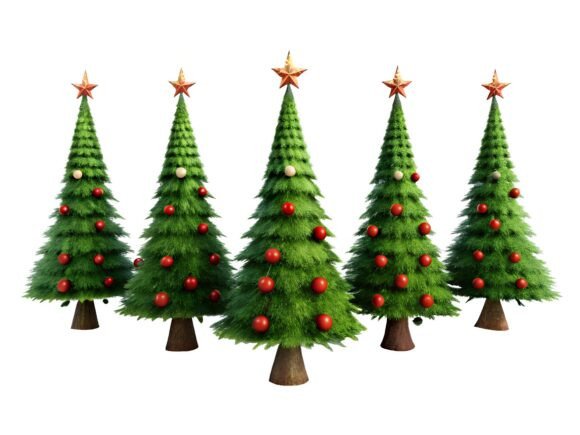 Reviewing Christmas Trees Embroidery PNG Design