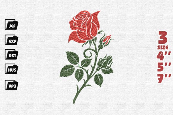 Single Red Rose Embroidery Design Review