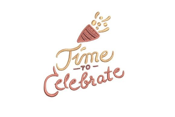 Time to Celebrate with Party Popper Embroidery Design